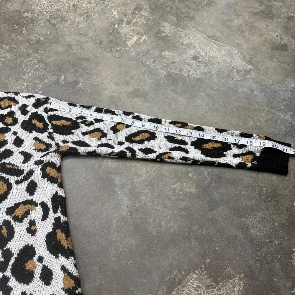 Daytrip Leopard Open Back Knit Sweater Cutout - Picture 5 of 8